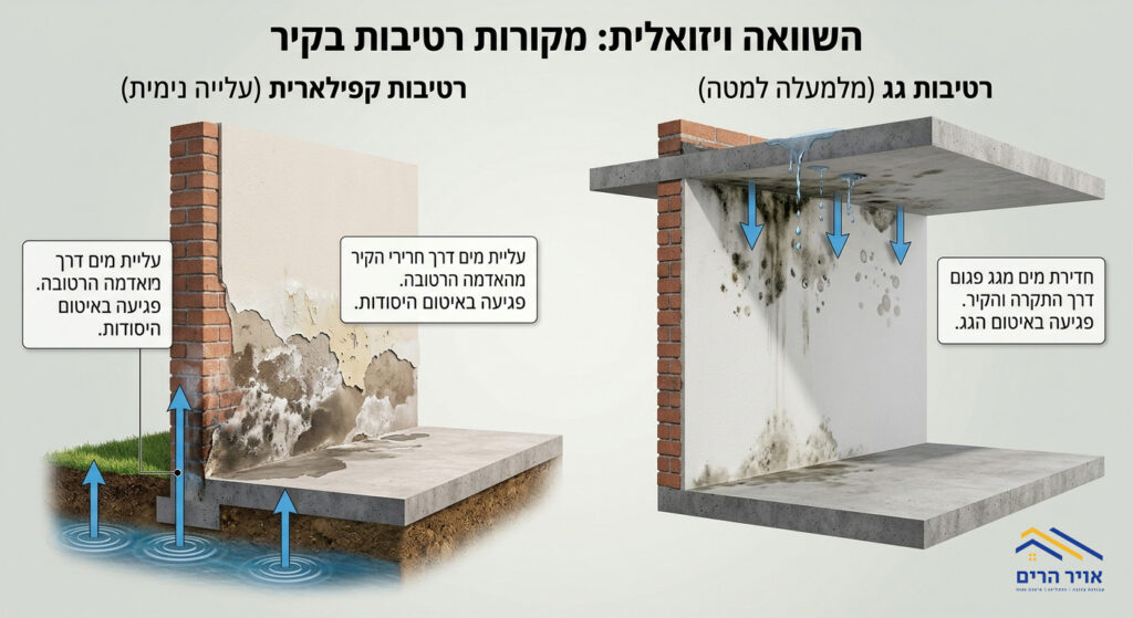 עלייה קפילארית רטיבות קפילארית