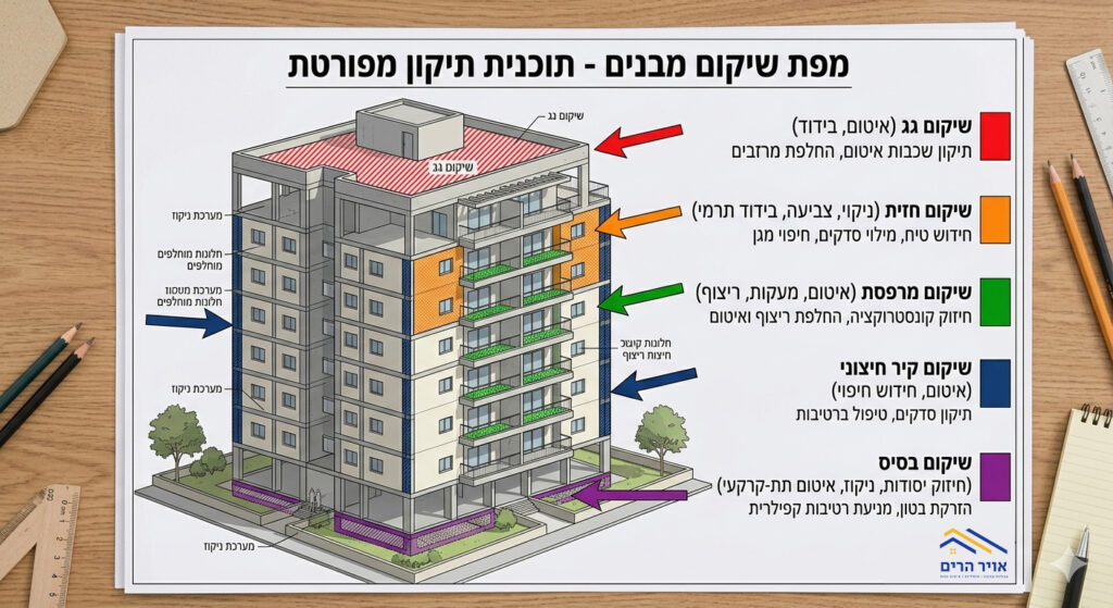 שיקום מבנים מפה